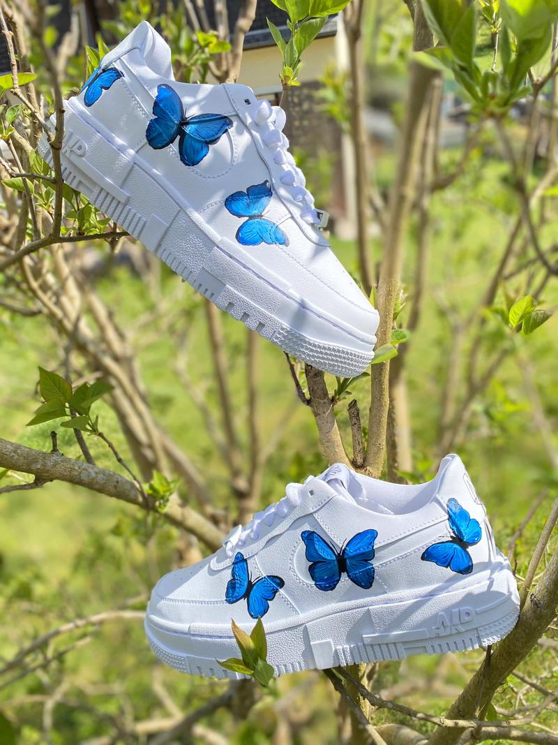 Nike air force 1 white with butterflies online